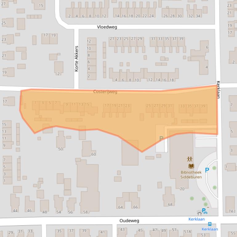 Kaart van postcodegebied 9628BD.