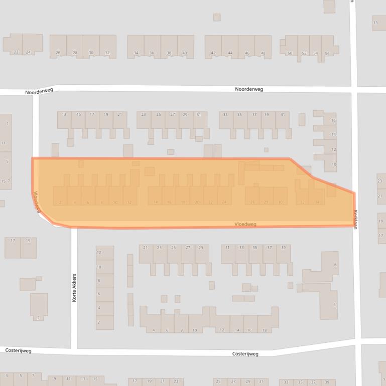 Kaart van postcodegebied 9628BM.