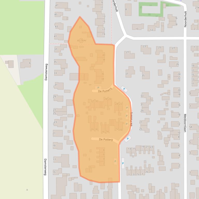 Kaart van postcodegebied 9628BP.