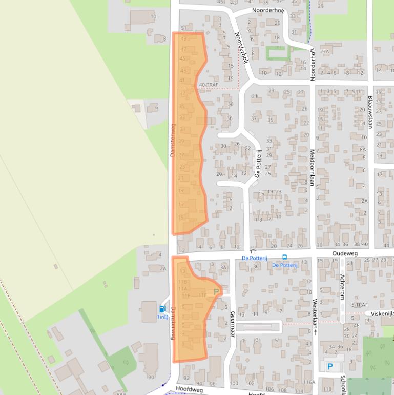 Kaart van postcodegebied 9628BR.
