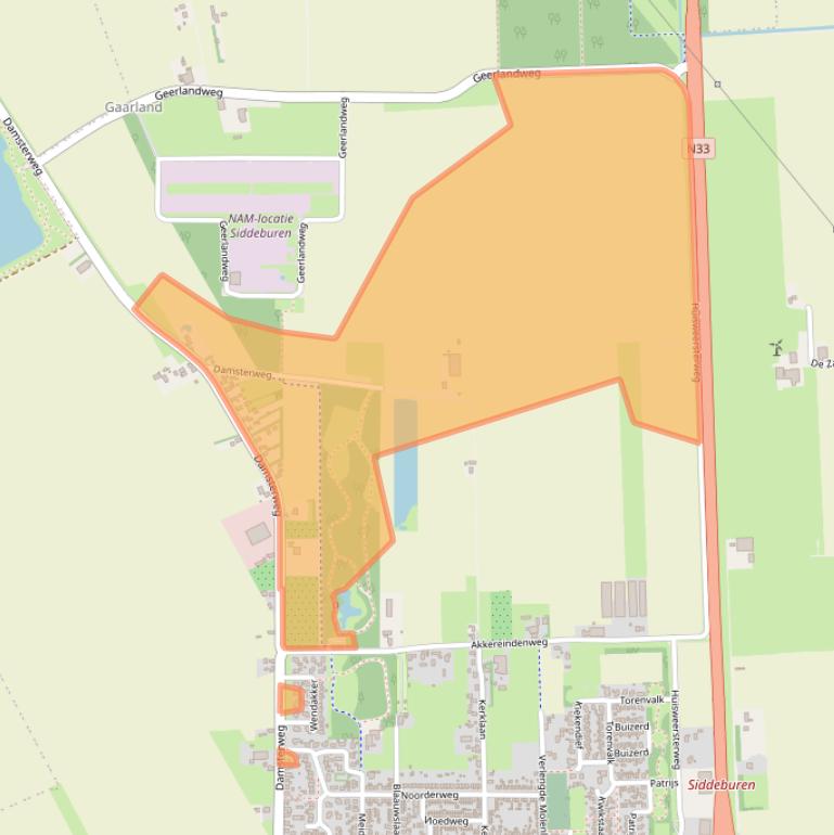 Kaart van postcodegebied 9628BS.