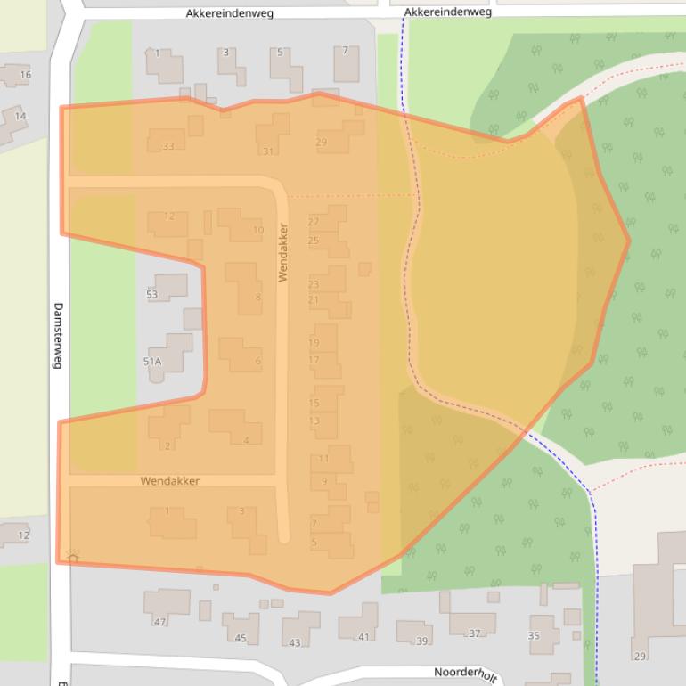Kaart van postcodegebied 9628BX.
