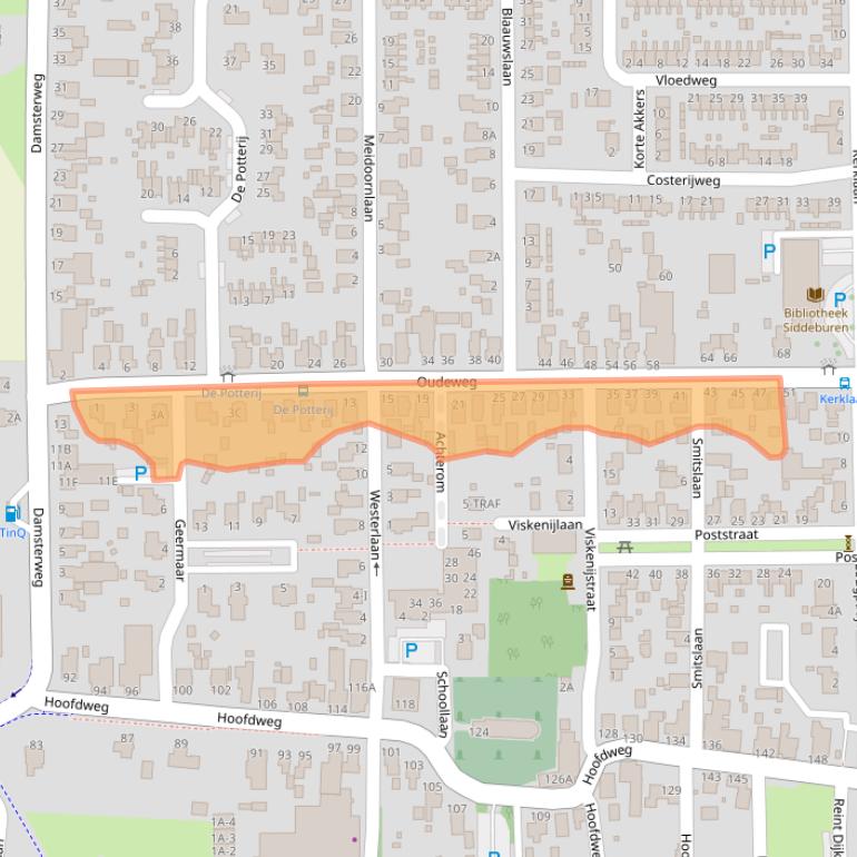 Kaart van postcodegebied 9628CA.