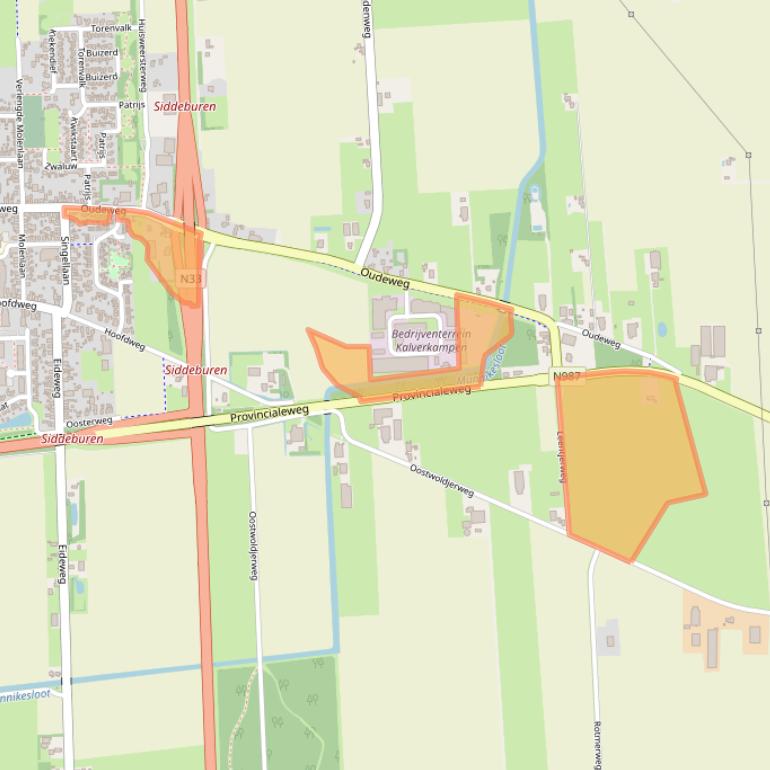 Kaart van postcodegebied 9628CD.