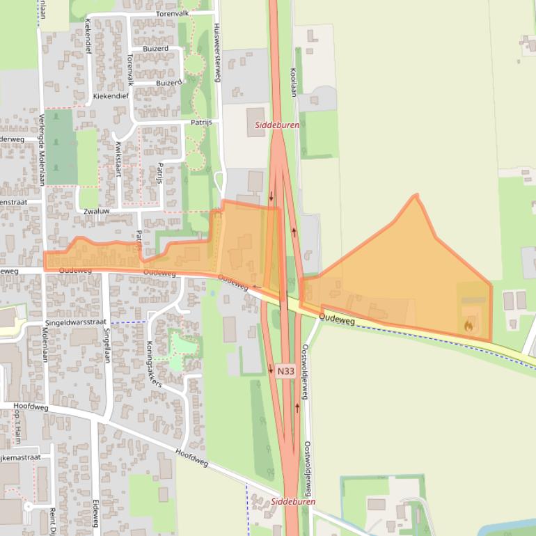 Kaart van postcodegebied 9628CH.