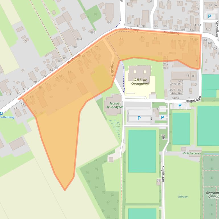 Kaart van postcodegebied 9628CL.
