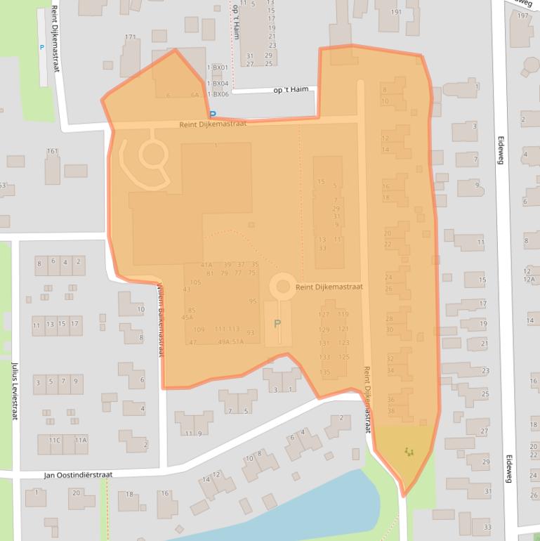 Kaart van postcodegebied 9628CW.