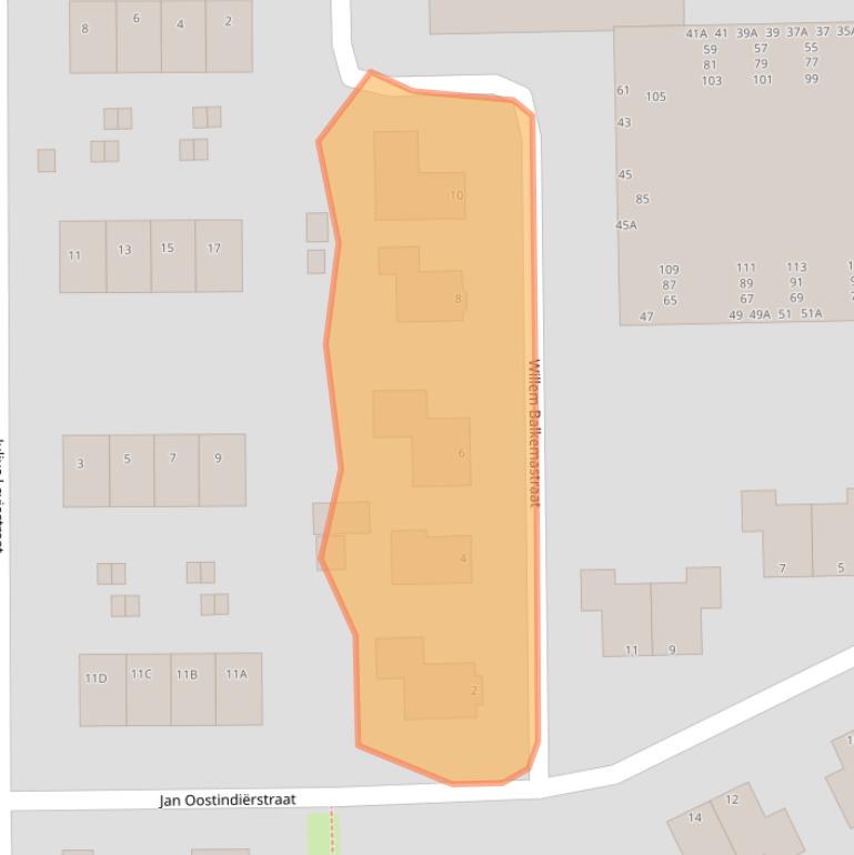 Kaart van postcodegebied 9628CX.