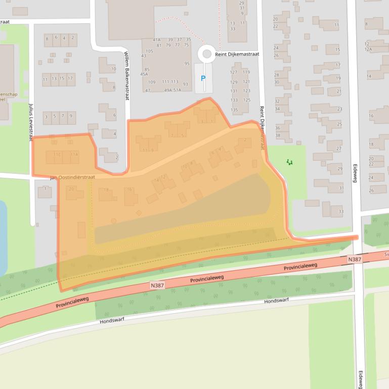 Kaart van postcodegebied 9628CZ.
