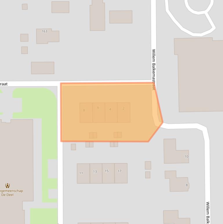 Kaart van postcodegebied 9628DC.