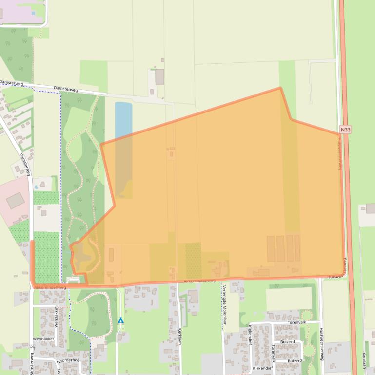 Kaart van postcodegebied 9628EB.