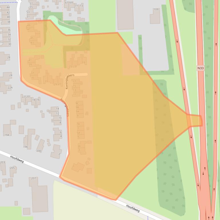 Kaart van postcodegebied 9628EG.