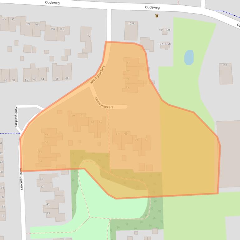 Kaart van postcodegebied 9628EH.