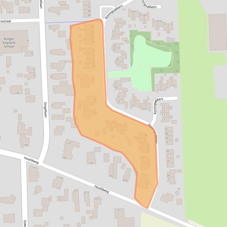 Kaart van postcodegebied 9628EJ.
