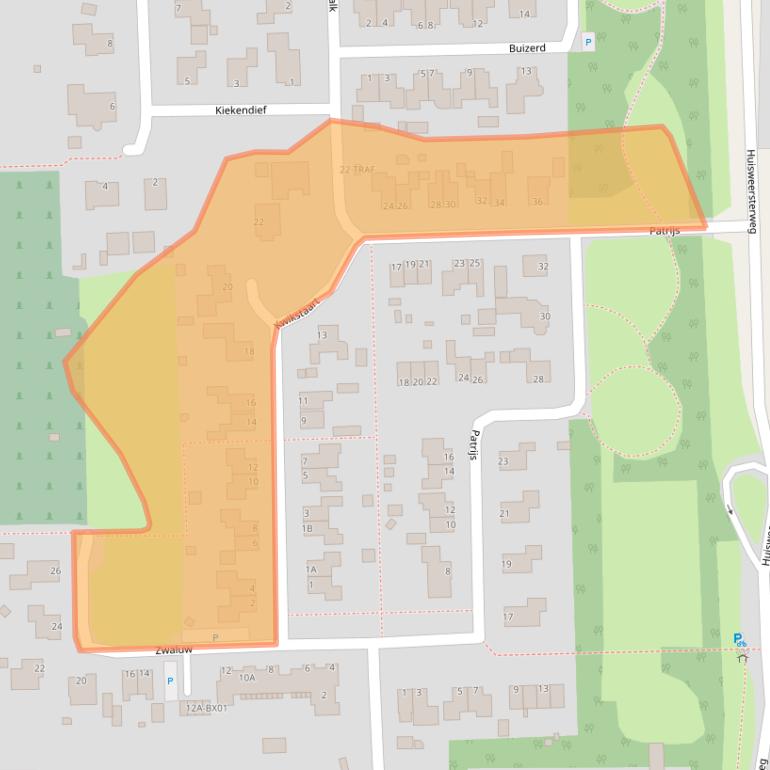 Kaart van postcodegebied 9628EN.