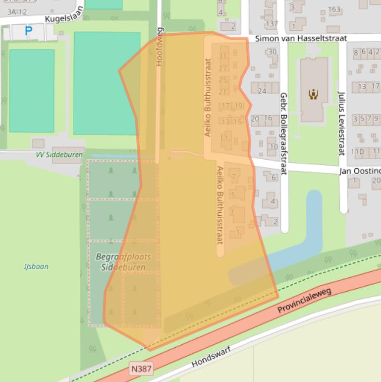 Kaart van postcodegebied 9628GA.