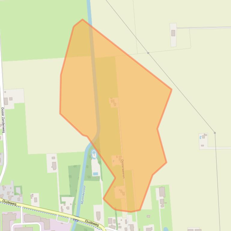 Kaart van postcodegebied 9628TE.