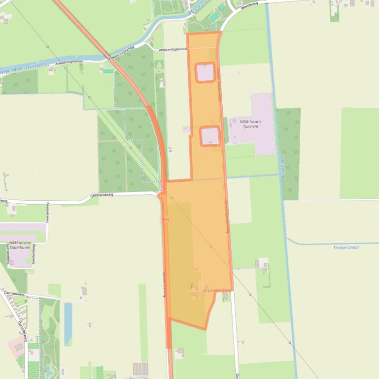 Kaart van postcodegebied 9628TG.