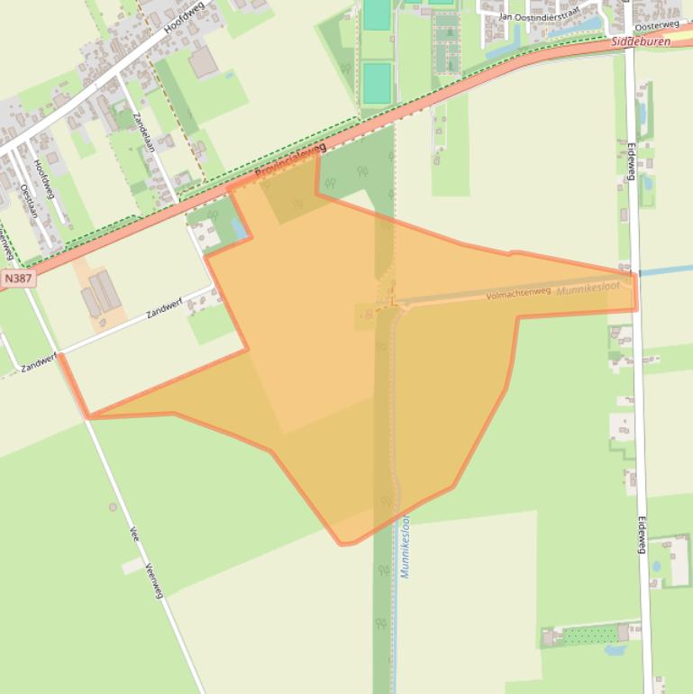 Kaart van postcodegebied 9628TR.