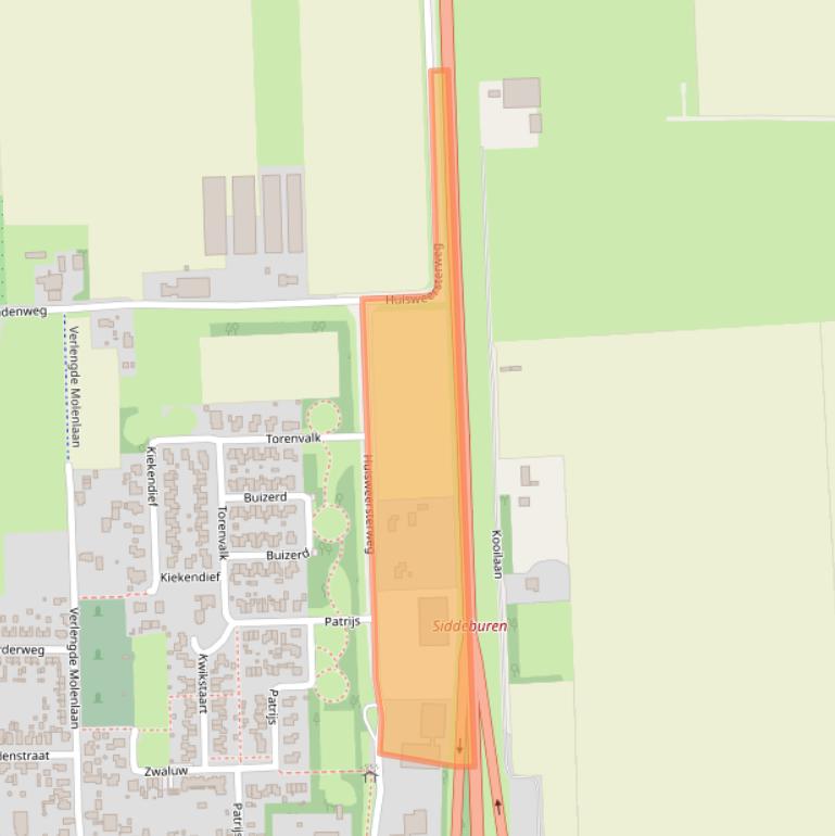 Kaart van postcodegebied 9628TS.