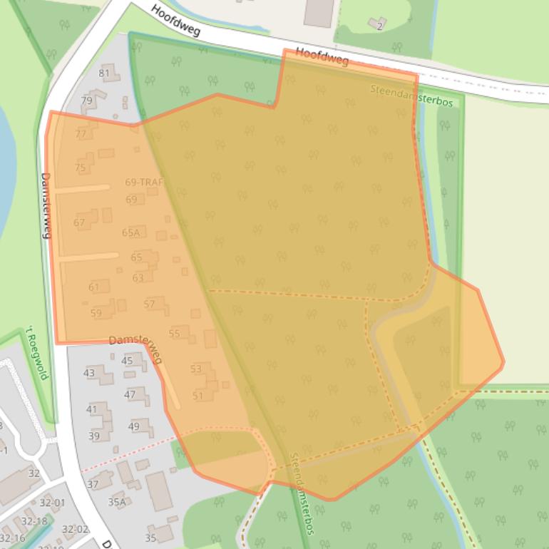 Kaart van postcodegebied 9629PC.