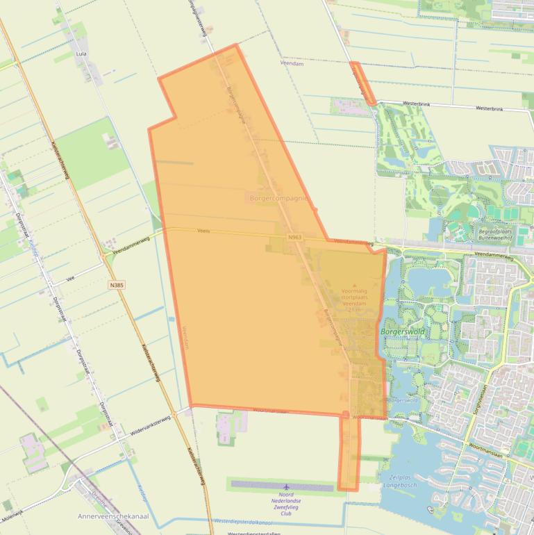 Kaart van postcodegebied 9631.