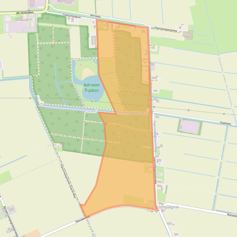 Kaart van postcodegebied 9633TC.