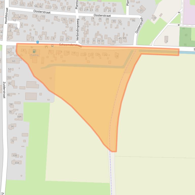 Kaart van postcodegebied 9635AG.