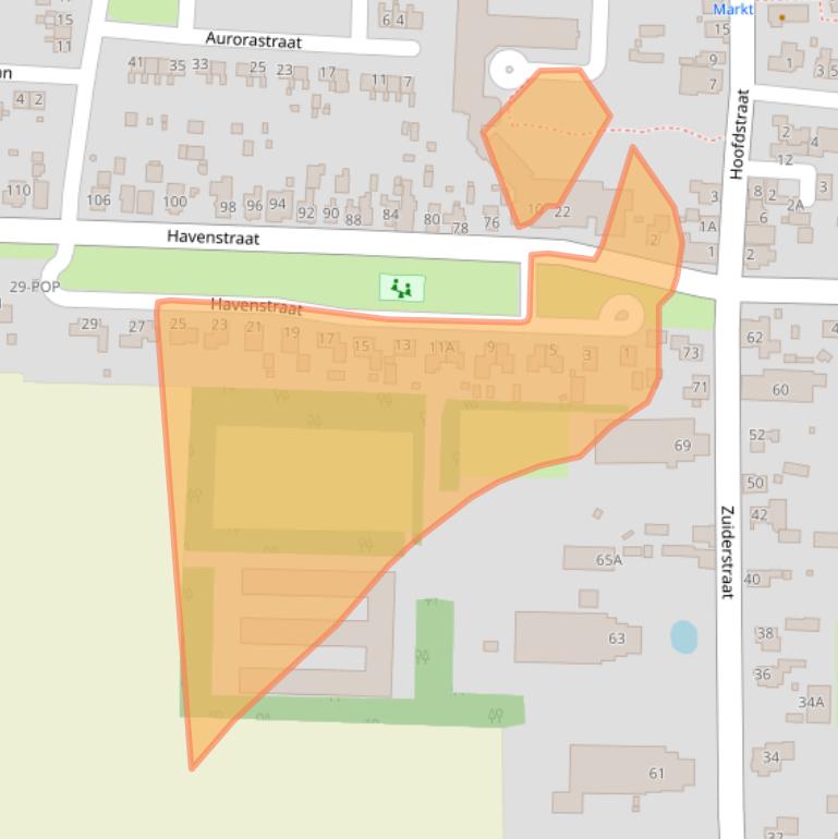 Kaart van postcodegebied 9635AP.