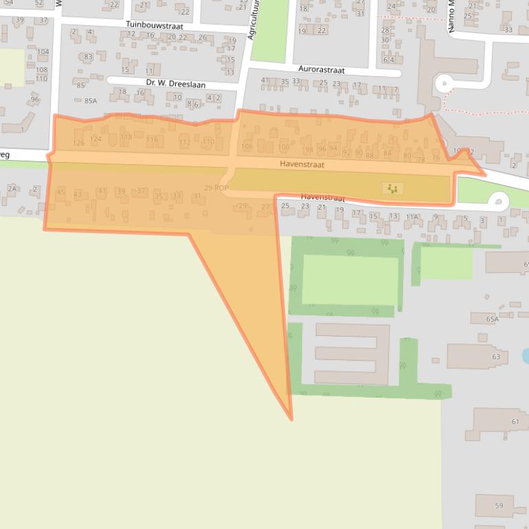 Kaart van postcodegebied 9635AR.
