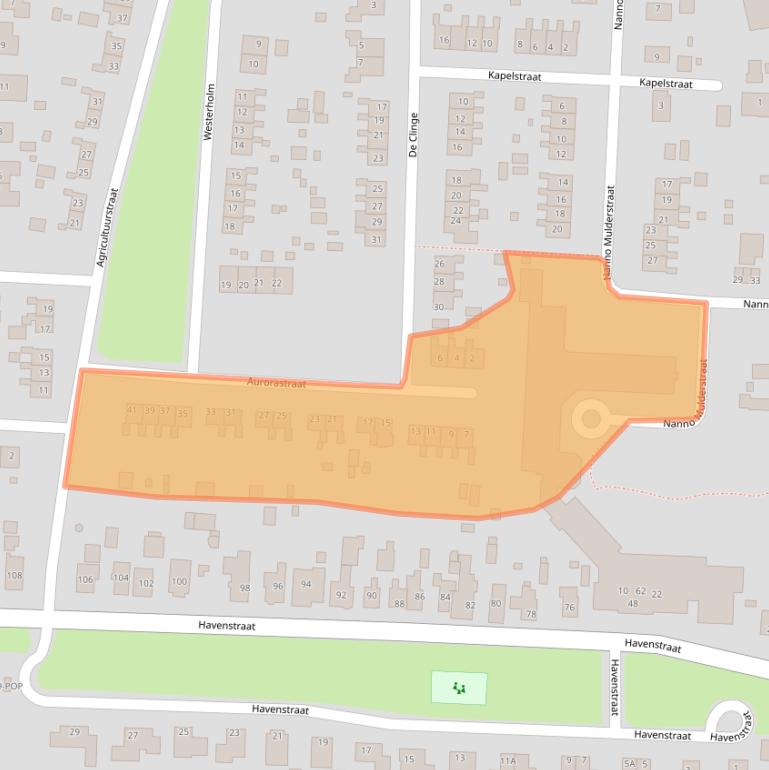 Kaart van postcodegebied 9635CB.