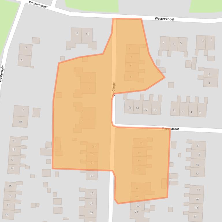 Kaart van postcodegebied 9635CH.