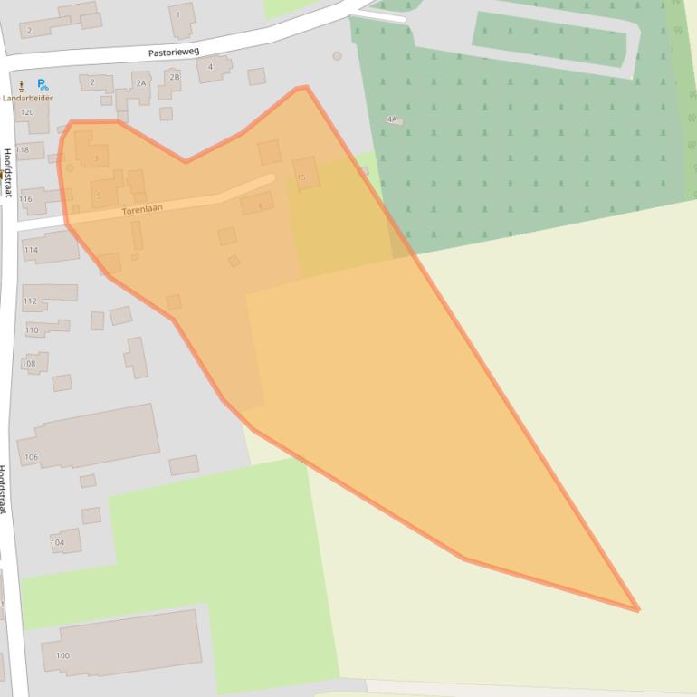Kaart van postcodegebied 9635TC.
