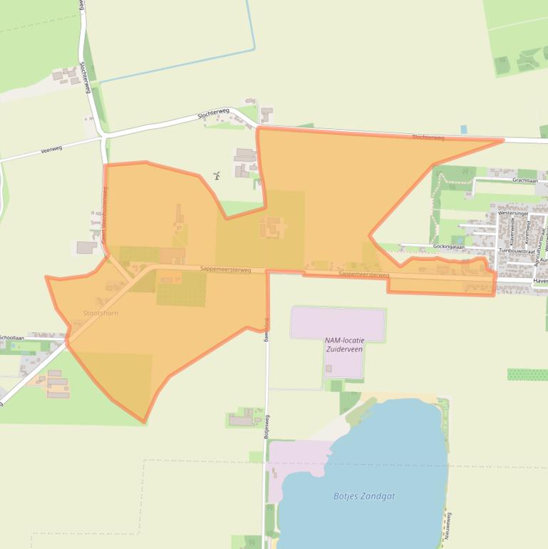 Kaart van postcodegebied 9635TL.