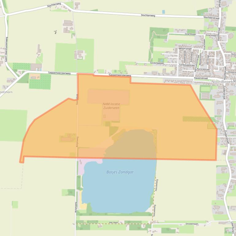 Kaart van postcodegebied 9635TP.