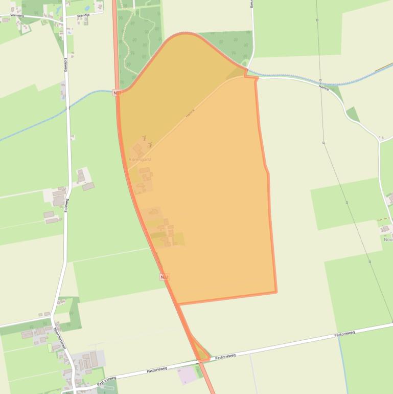 Kaart van postcodegebied 9635VB.