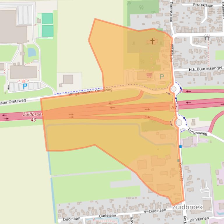 Kaart van postcodegebied 9636AB.