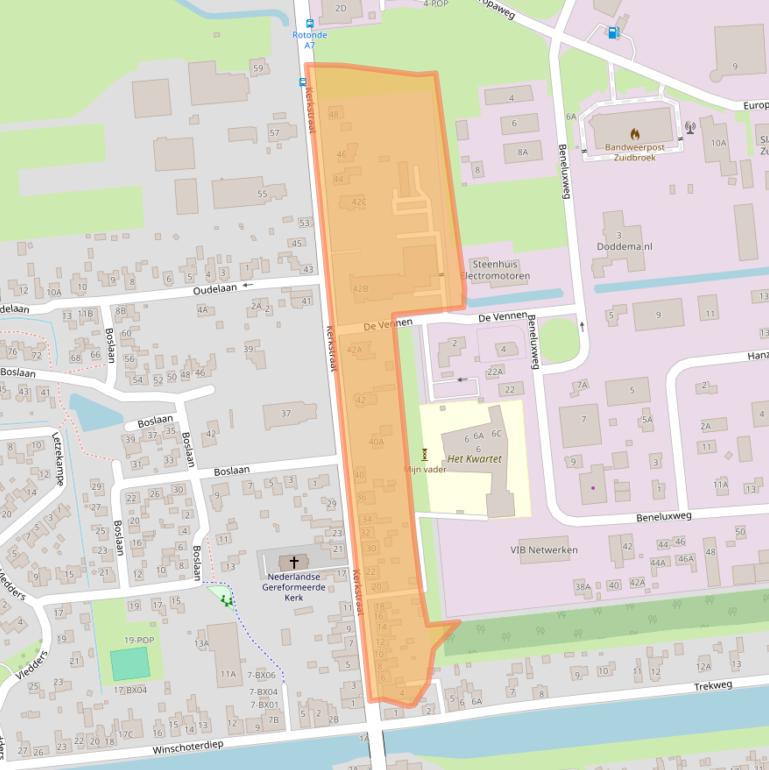 Kaart van postcodegebied 9636AC.