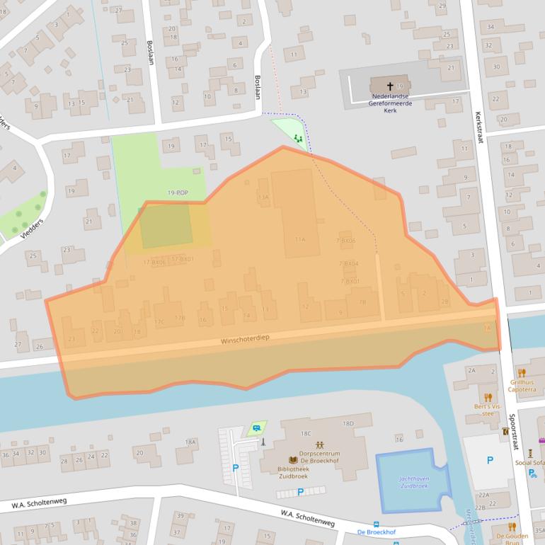 Kaart van postcodegebied 9636AG.