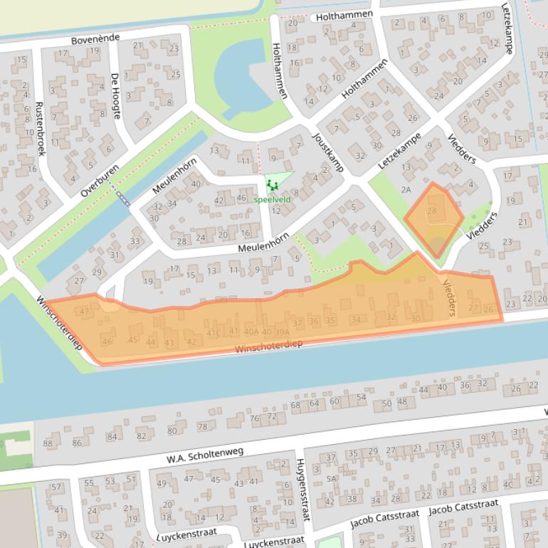 Kaart van postcodegebied 9636AH.