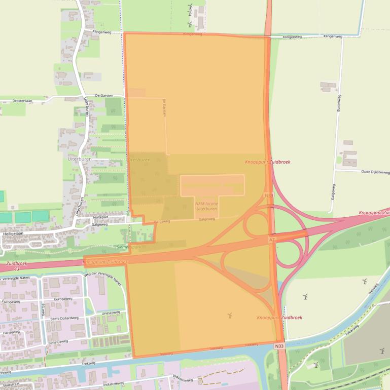 Kaart van postcodegebied 9636AL.