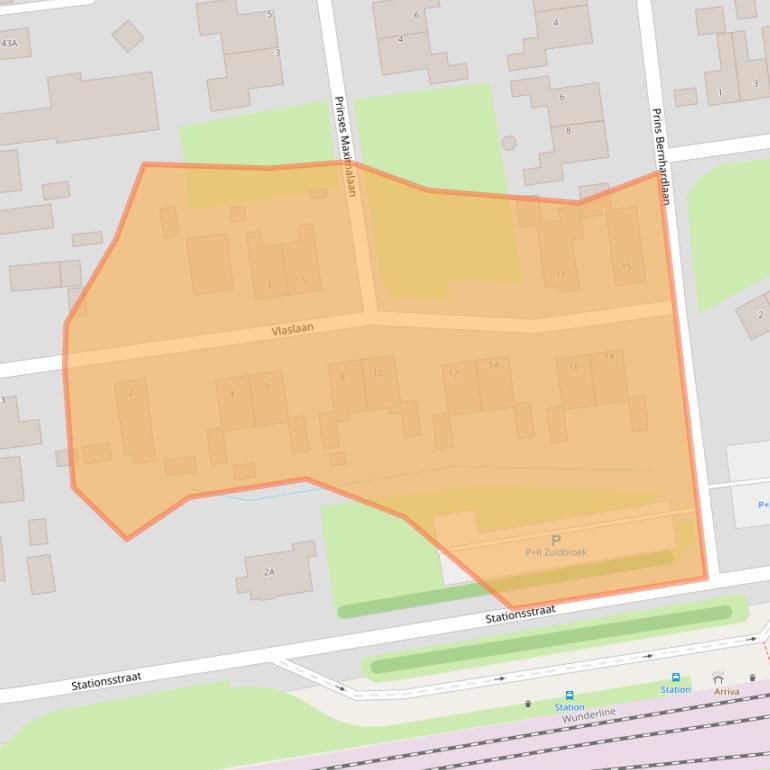 Kaart van postcodegebied 9636AW.