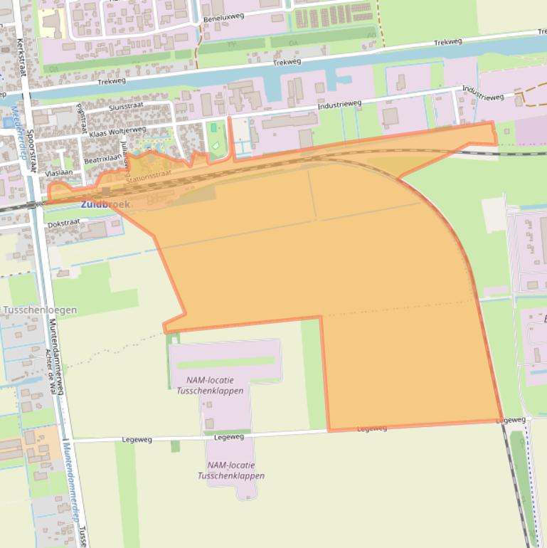 Kaart van postcodegebied 9636BA.