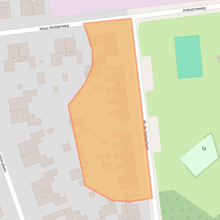 Kaart van postcodegebied 9636BL.