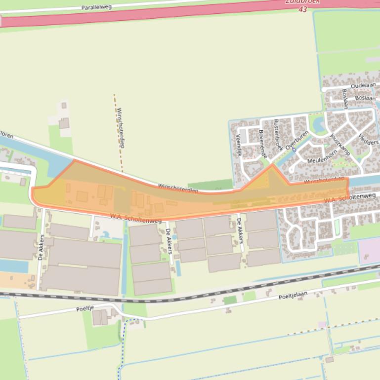 Kaart van postcodegebied 9636BT.
