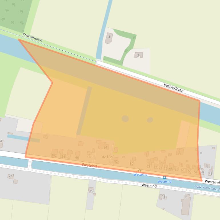 Kaart van postcodegebied 9636CE.