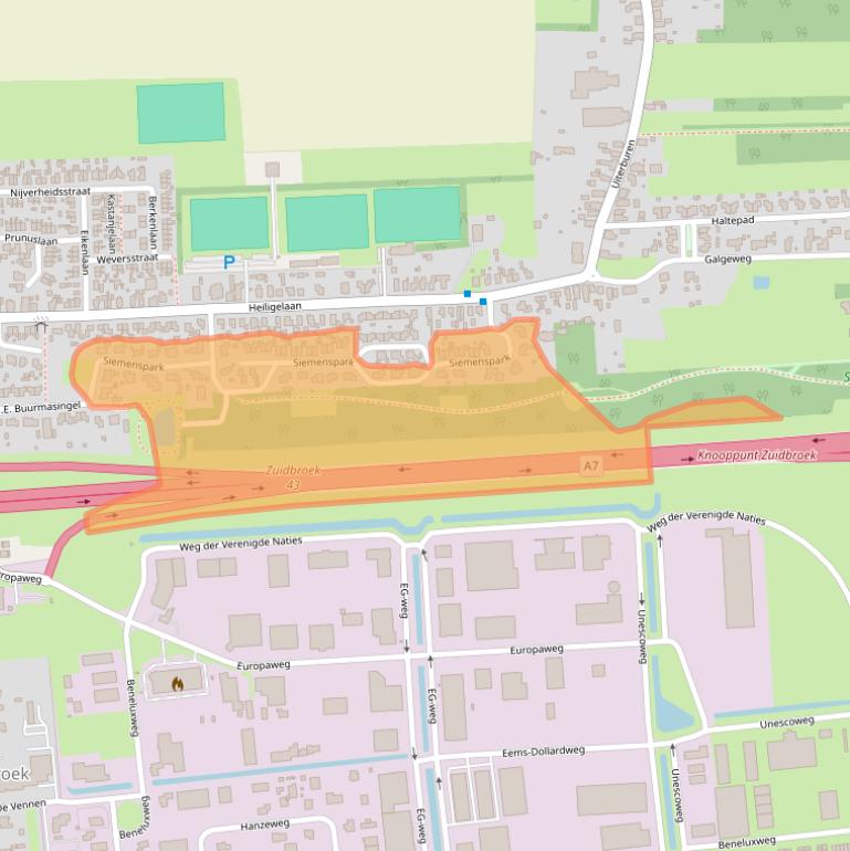 Kaart van postcodegebied 9636EB.