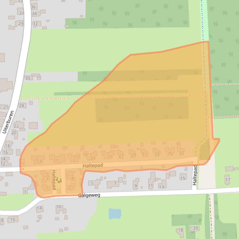 Kaart van postcodegebied 9636EK.