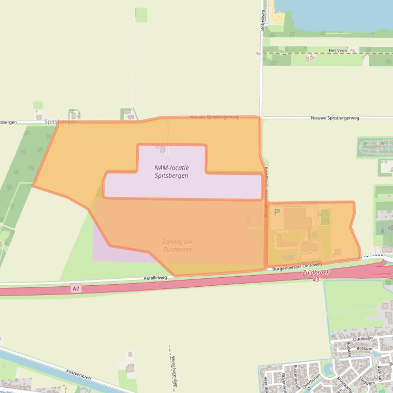 Kaart van postcodegebied 9636EM.