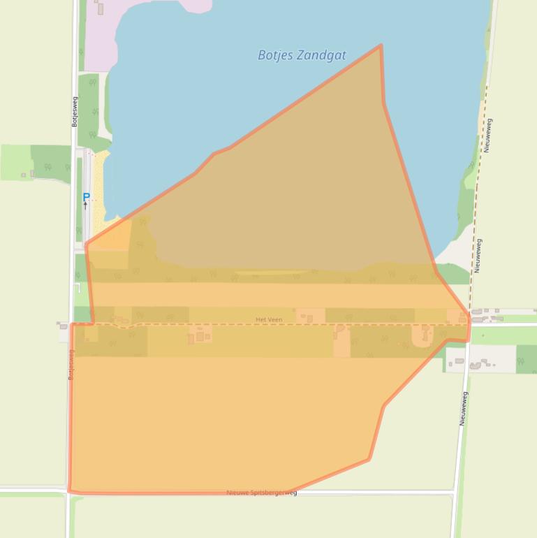 Kaart van postcodegebied 9636TC.